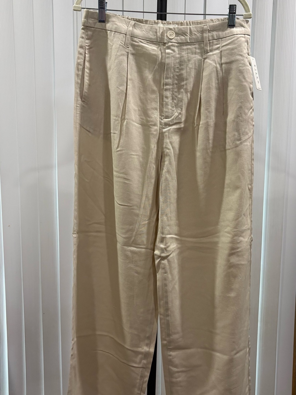 Women's Straight-Leg Pleated Pants in Beige
